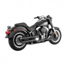 V&H Twin Slash PCX Slip-On - Svart - FLSTF 07-16 thumbnail
