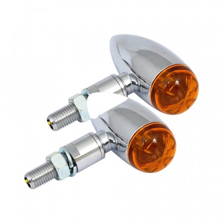 Micro Bullet Blinklyssett - LED - Chrome